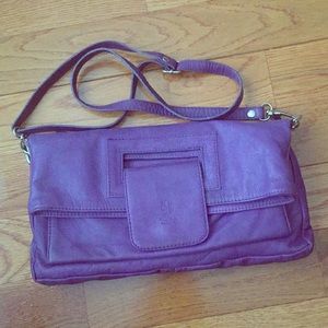 Purple authentic Italian leather bag